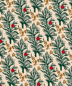 Green Pine Boughs With Red Berries Design Rug