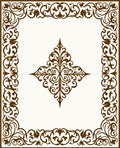 Ornate Scrollwork Decorative Square Rug