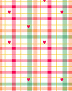 Colorful Plaid Heart Pattern Rug