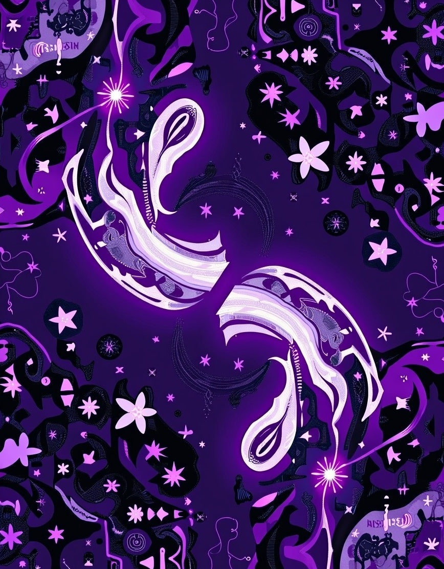 Bold Electric Purple Whimsical Pattern Rug