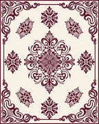 Elegant Floral Scrollwork Design Rug
