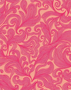 Vibrant Pink Swirl Floral Pattern Rug