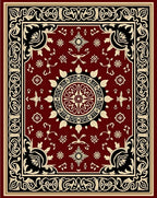 Ornate Floral Borders Traditional Rug