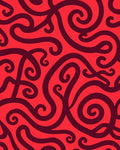 Bold Swirls Dramatic Red Pattern Rug