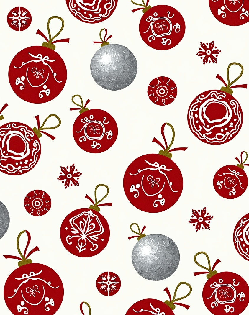 Ornate Holiday Bauble Pattern Rug
