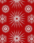 Red White Starburst Mandala Pattern Rug