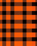 Bold Orange and Black Plaid Design Rug