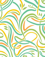 Nature Inspired Swirling Lines Pattern Rug