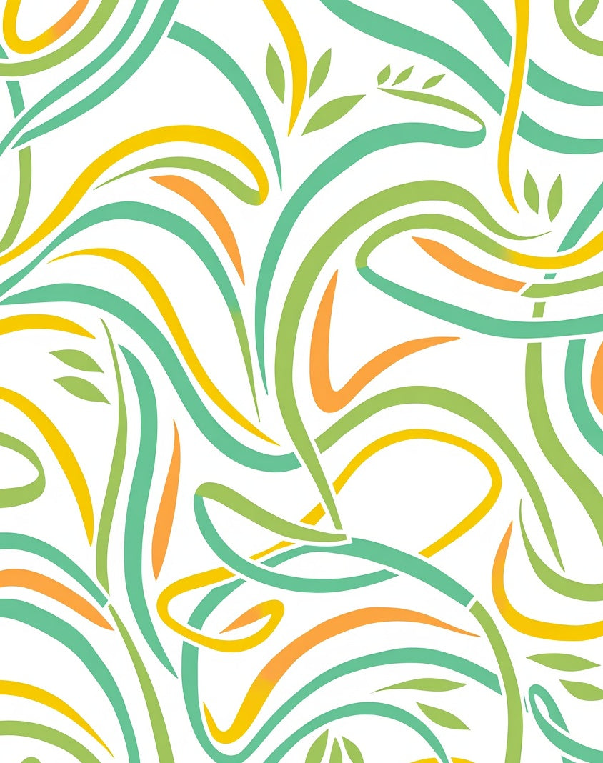 Nature Inspired Swirling Lines Pattern Rug