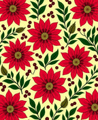 Bold Red floral Festive Pattern Design Rug
