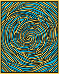 Abstract Swirl Yellow Blue Pattern Rug