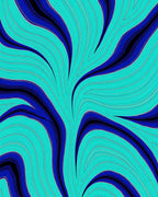 Abstract Blue Aqua Swirl Pattern Rug