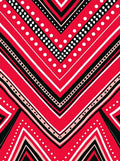 Red Chevron Geometric Dot Pattern Rug