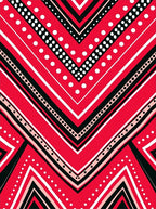 Red Chevron Geometric Dot Pattern Rug