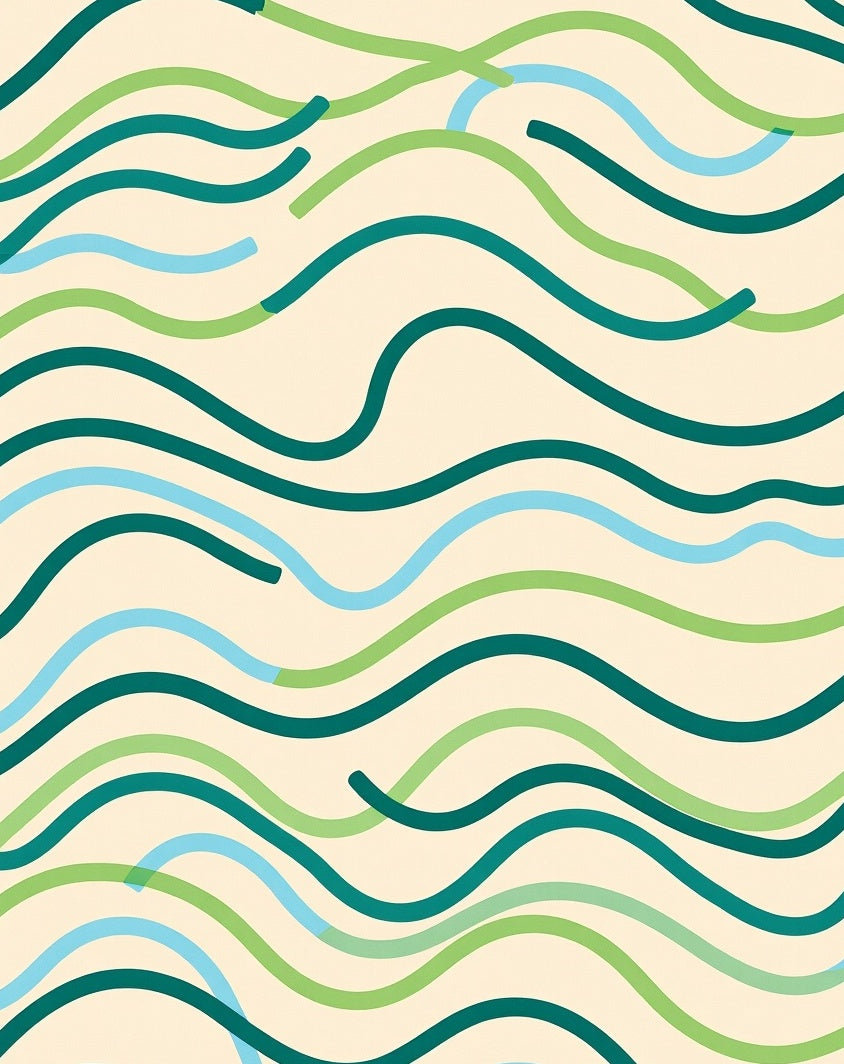 Abstract Wavy Line Pattern Rug