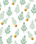Green Leaf Gold Orb Whimsical Rug