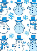 Charming Blue Snowman Winter Scarf Rug