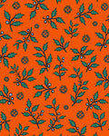 Green Holly Branches Ornate Floral Pattern Rug