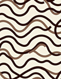 Chocolate Brown Cream Wavy Lines Rug