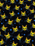 Whimsical Yellow Cat Space Design Rug