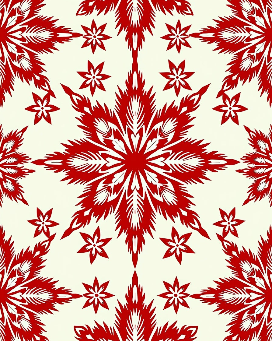 Red Floral Burst Medallion Design Rug