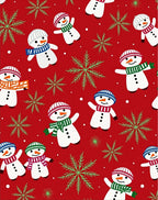Animated Snowmen with Green Snowflakes Design Rug