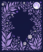 Purple Floral Moon Night Garden Design Rug