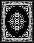 Vintage Black White Floral Scroll Pattern Rug