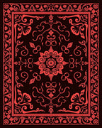 Ornate Floral Motif Mandala Design Rug