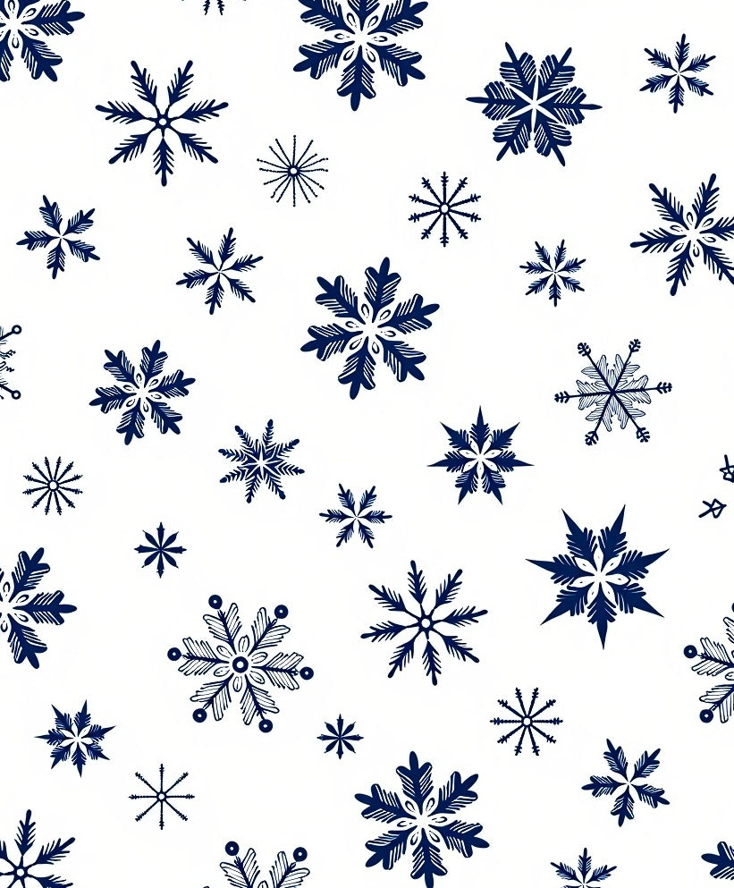 Navy Blue Snowflake Scatter Rug