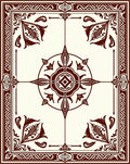 Elegant Dark Floral Medallion Design Rug