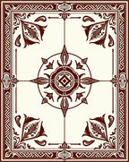 Elegant Dark Floral Medallion Design Rug