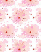 Pink Cloud Stars Design Rug