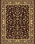 Ornate Vine Leaf Pattern Rug