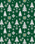 Winter White Trees Snowflake Medley Rug