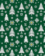 Winter White Trees Snowflake Medley Rug