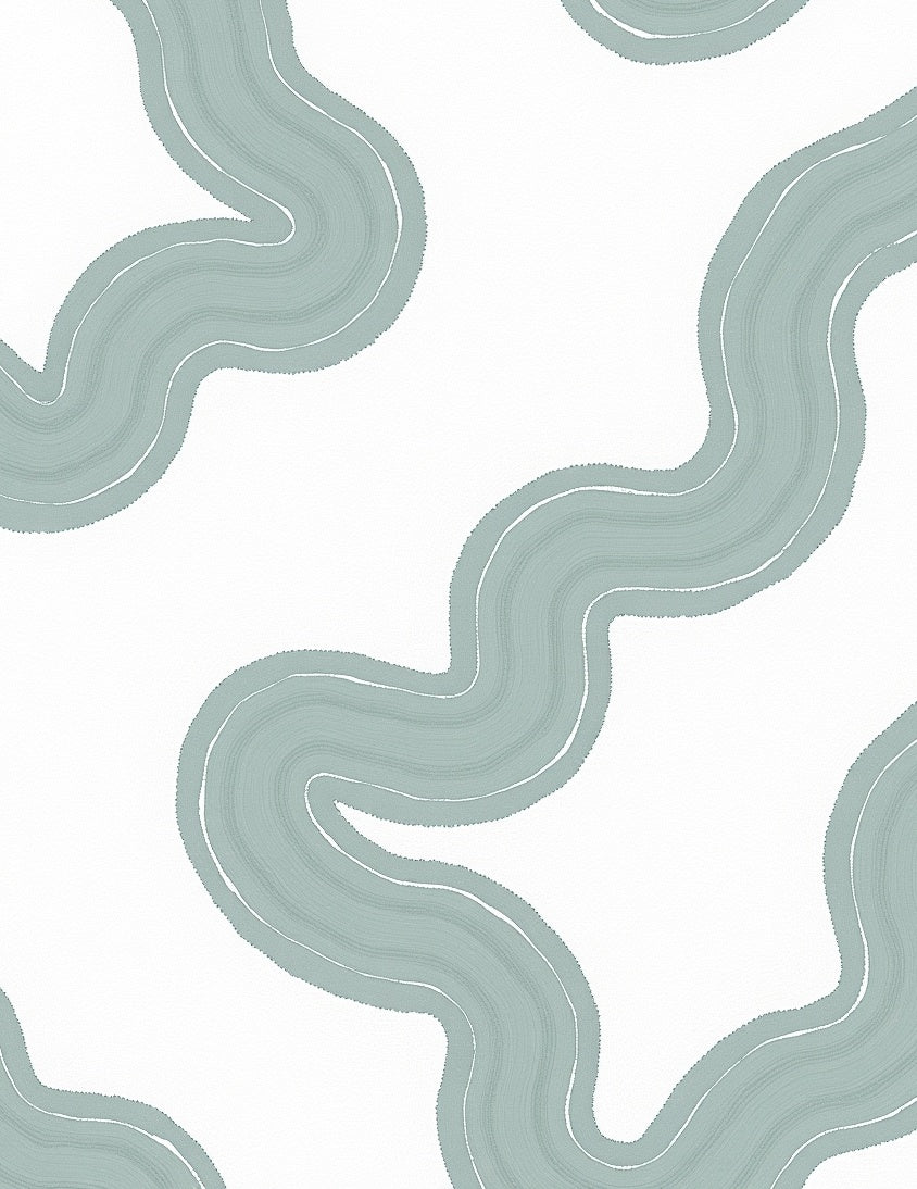 Serene Wavy Pattern Abstract Design Rug