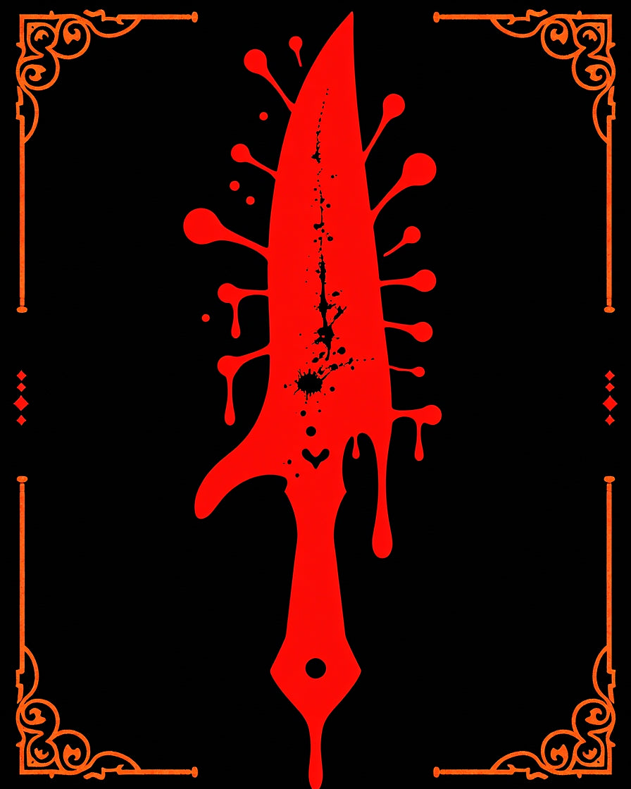 Gothic Red Blood Splatter Blade Rug