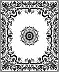 Floral Mandala Black White Pattern Rug