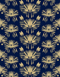 Golden Fanburst Navy Pattern Rug