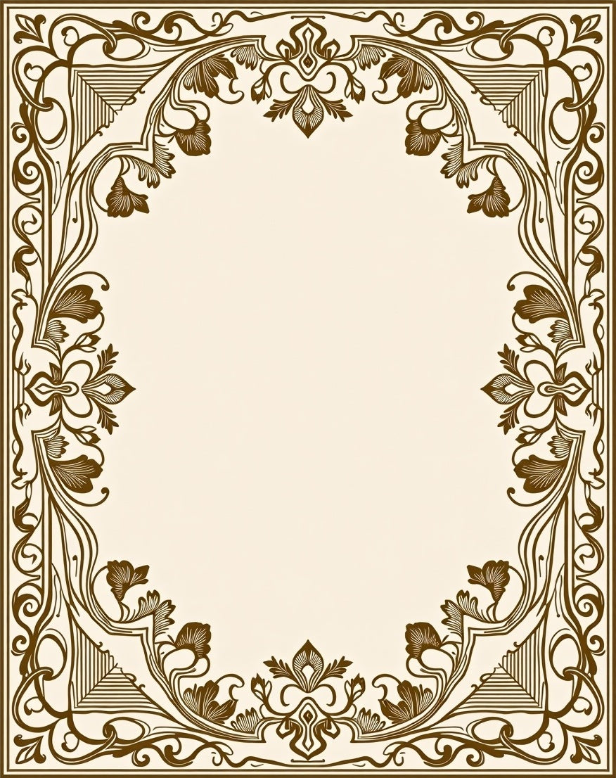 Antique Floral Swirls Art Nouveau Rug