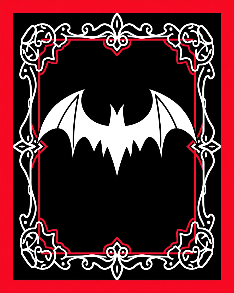 Gothic Bat Frame Designer Rug