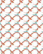 Dynamic Red Teal Wave Pattern Rug
