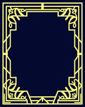 Art Deco Yellow Geometric Outline Rug