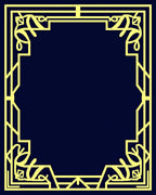 Art Deco Yellow Geometric Outline Rug