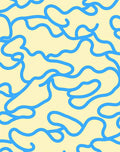 Abstract Blue Wavy Pattern Rug