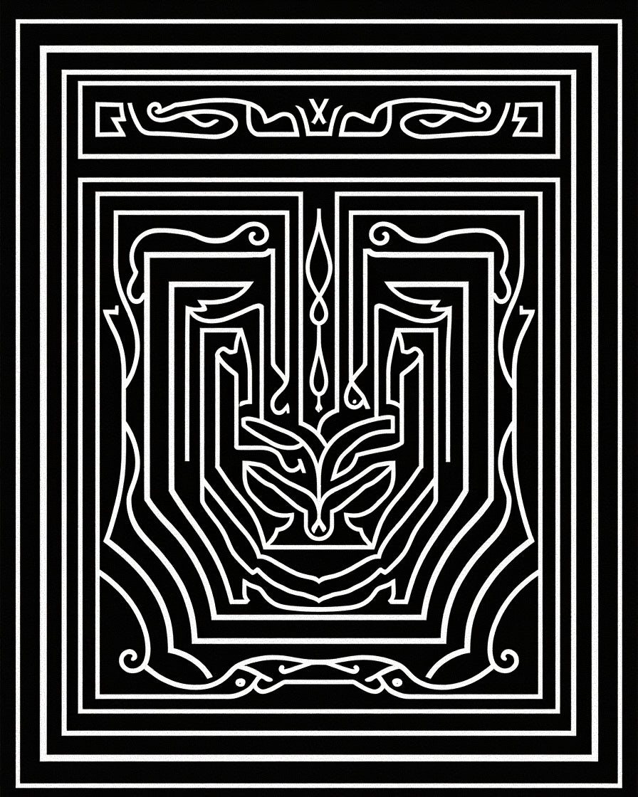 Monogrammatic Abstract Symmetry Design Rug
