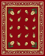 Gold Acorn Botanical Border Design Rug