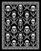 Monochromatic Skull Wing Pattern Rug
