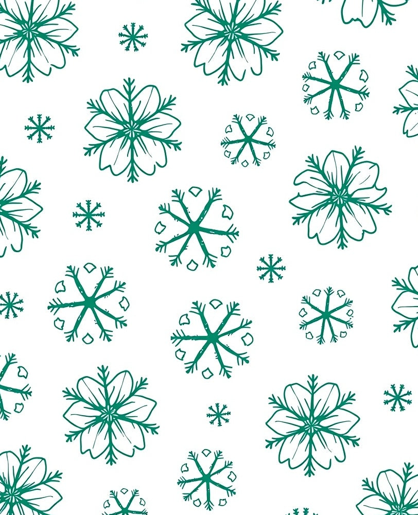 Green Snowflake Pattern with 2 Sizes Rug